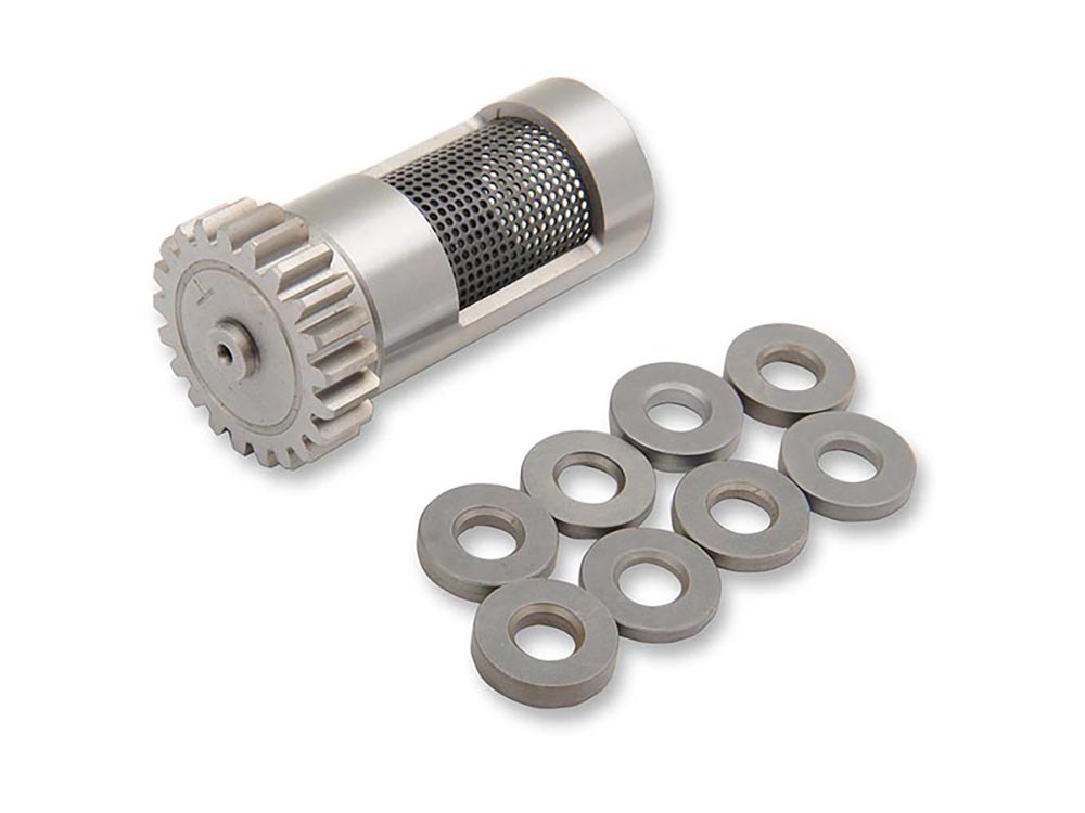 +.030in. Steel Rotary Breather Gear Kit with Shims. Fits Big Twin Late 1977-1999.