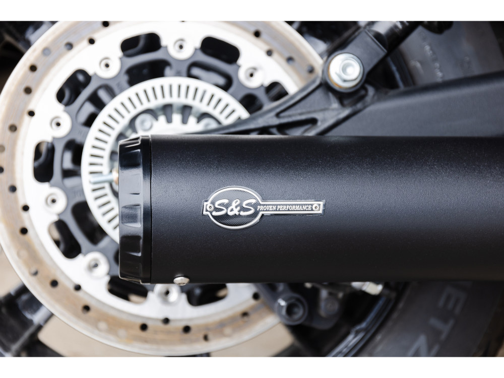 Grand National 2-into-1 Exhaust - Black with Black End Cap. Fits Indian Scout 2015up.