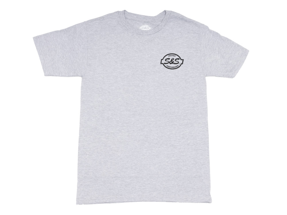 S&S Cycle Stroker Power Grey T-Shirt – Large.