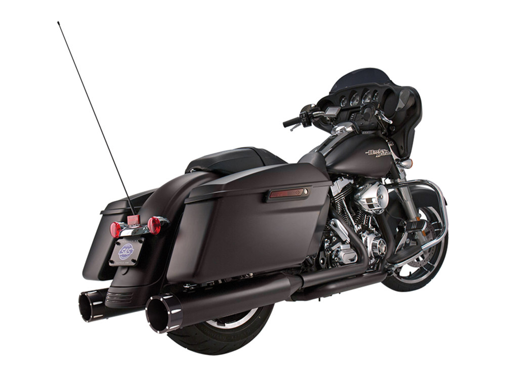 4-1/2in. Mk45 Slip-On Mufflers - Black with Black Tracer End Caps. Fits Touring 1995-2016.