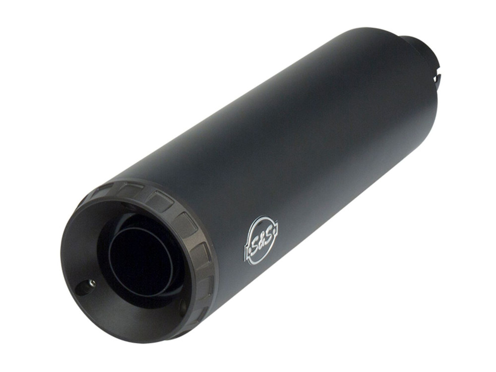 4in. Grand National Slip-On Muffler - Black with Black End Cap. Fits Street 2015-2020.