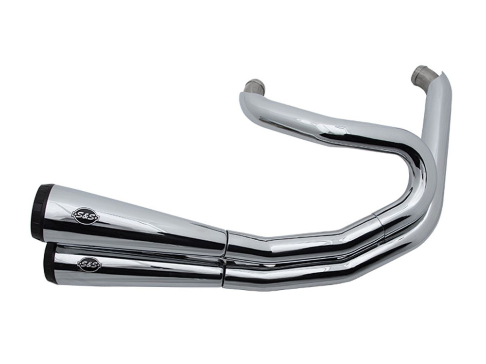 Grand National 2-into-2 Exhaust - Chrome with Black End Caps. Fits Dyna 2006-2017. 