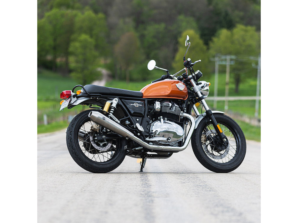 Tapered Cone Slip-On Mufflers – Stainless Steel. Fits Royal Enfield 650 Twins 2019up.