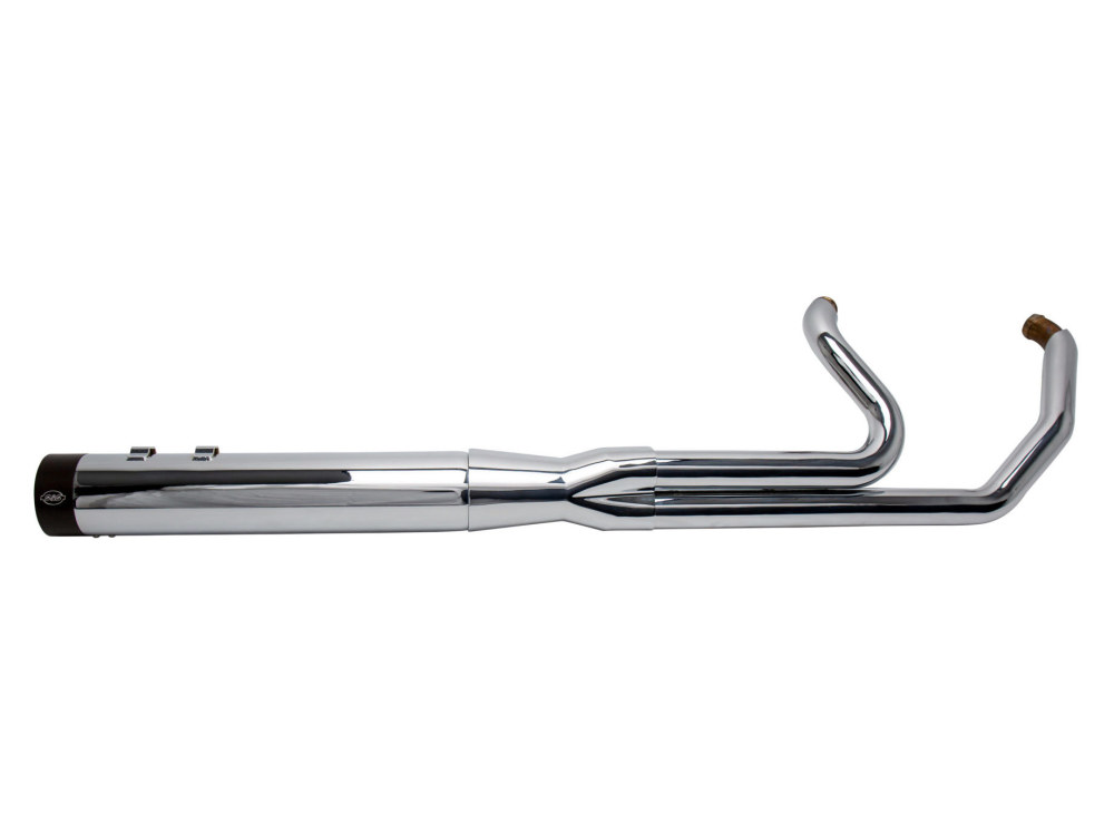 2-into-1 Sidewinder Exhaust - Chrome with Black End Cap. Fits Touring 1995-2016.
