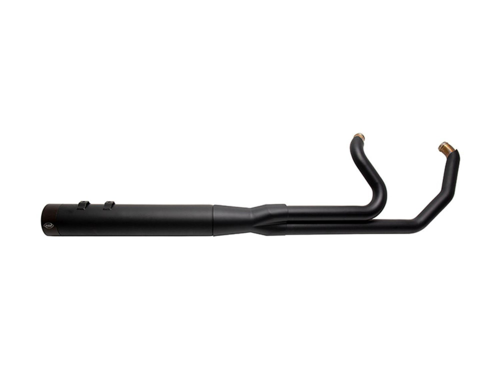 2-into-1 Sidewinder Exhaust - Black with Black End Cap. Fits Touring 1995-2016.