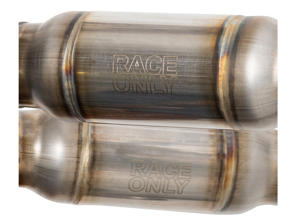 2-into-1 Qualifer Race Exhaust - Stainless Steel with Black End Cap. Fits Royal Enfield 650 Twins 2019up