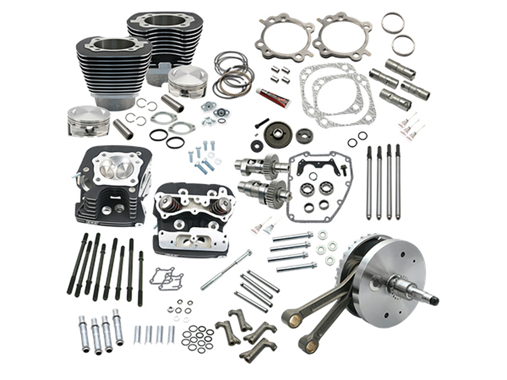 124ci Hot Set Up Kit with 91cc S&S Cylinder Heads - Black. Fits Twin Cam 88B Softail 2000-2006.
