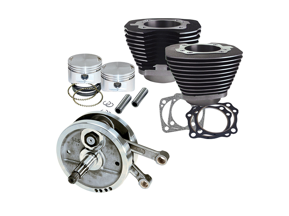 96in. Sidewinder Big Bore Stroker Kit - Black. Fits Big Twin 1984-1999
