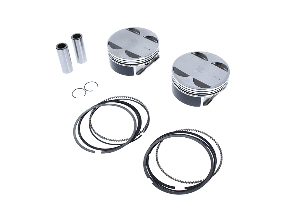 Std Pistons with 11.0:1 Compression Ratio. Fits Milwaukee-Eight 2017up with Big Bore 114ci to 128ci Engine. - S&S