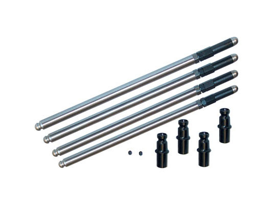 Adjustable Pushrod Kit with Solid Tappet Adapters. Fits Big Twin 1966-1984.
