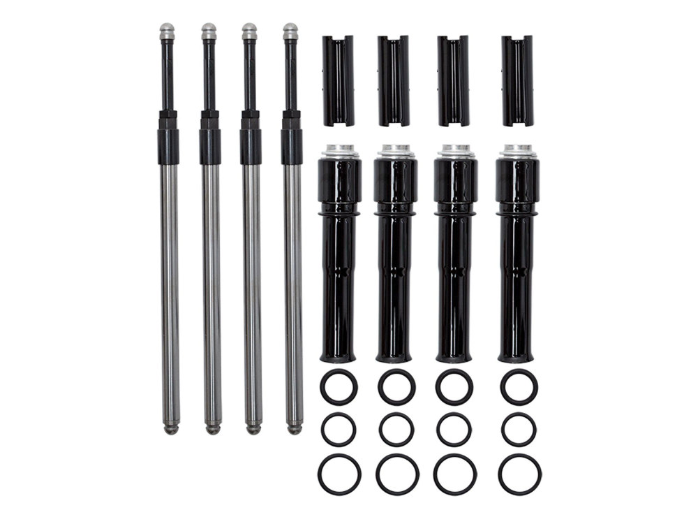 Quickee Adjustable Pushrod Kit - Black. Fits Twin Cam 1999-2017.