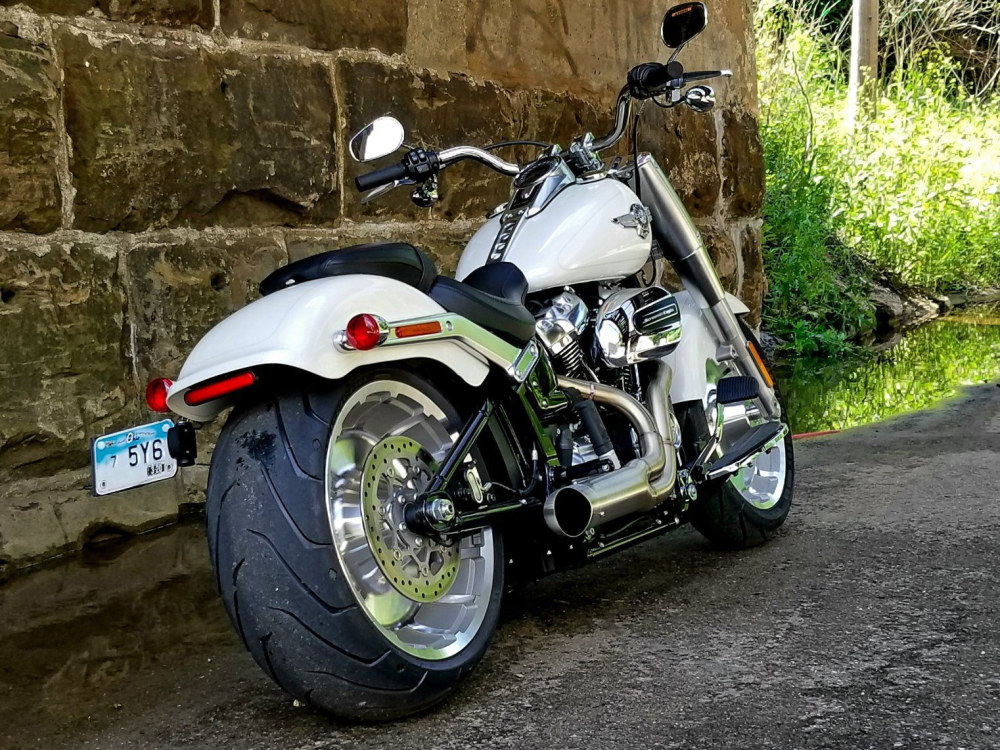 BootLegger 2-into-1 Exhaust - Stainless Steel. Fits Softail 2018up.