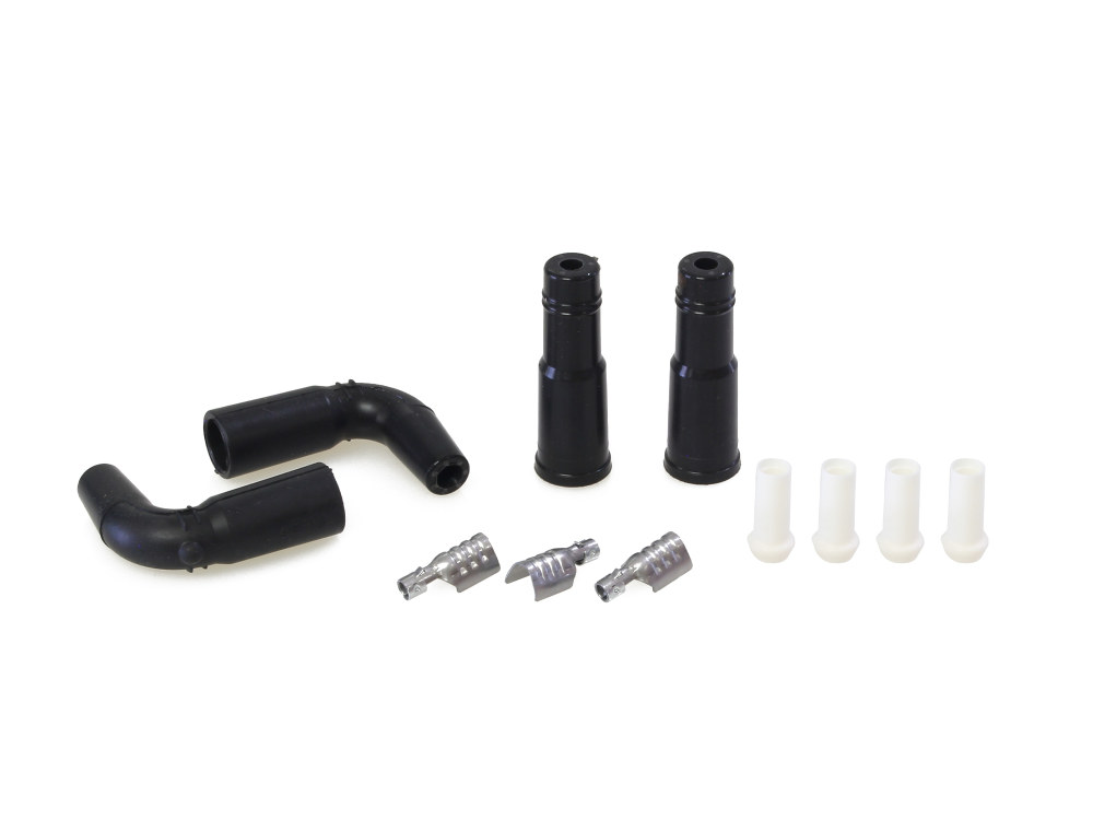 Spark Plug Wire Boot Kit - Black. Twin Cam Style.