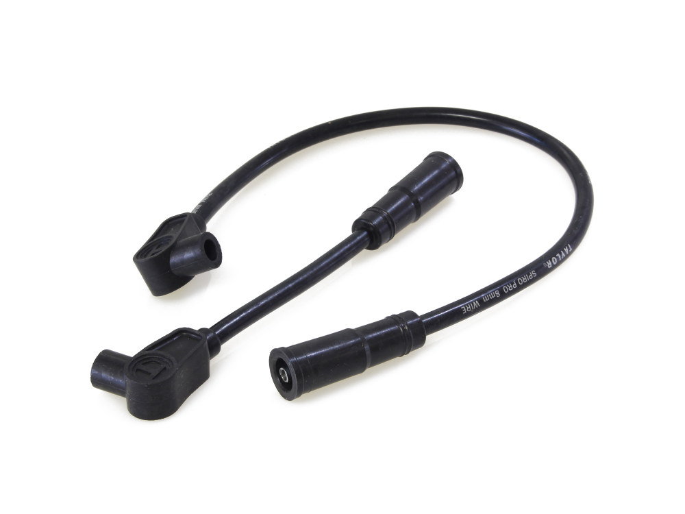 8mm Spark Plug Wire Set - Black. Fits Softail 2000-2017 and Dyna 1999-2017.