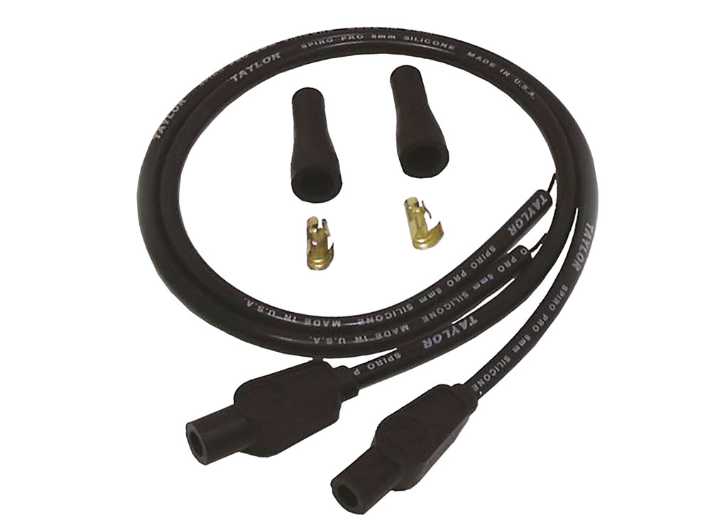8mm 24in. Universal Spark Plug Wire Set – Black. Fits Evolution Style Engines.