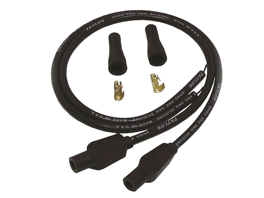 8mm 24in. Universal Spark Plug Wire Set - Black. Fits Evolution Style Engines.