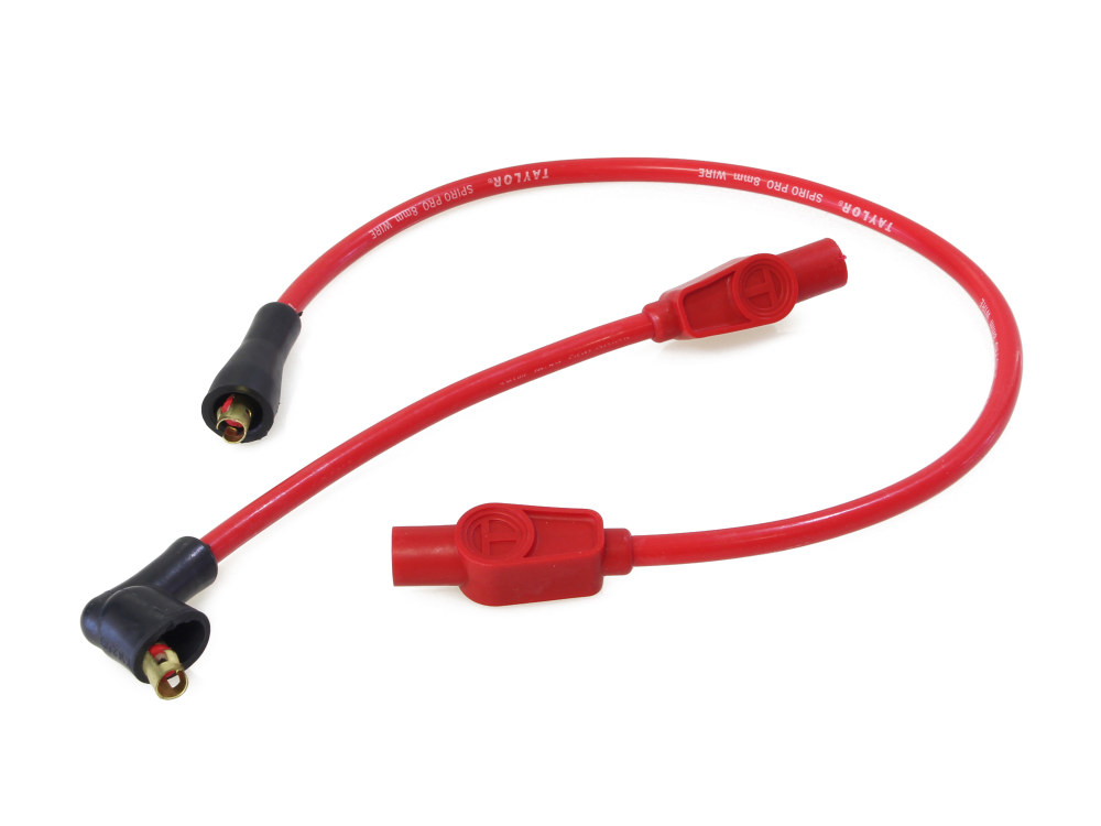 8mm Spark Plug Wire Set – Red. Fits Touring 1980-1998 and Sportster 1986-2003.
