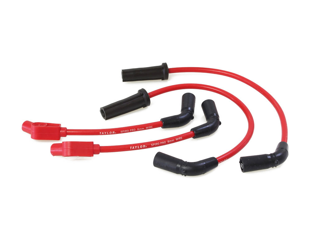 8mm Spark Plug Wire Set - Red. Fits Softail 2018up.
