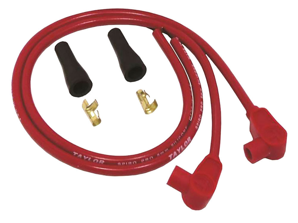 8mm 24in. Universal Spark Plug Wire Set - Red. Fits Evolution Style Engines.