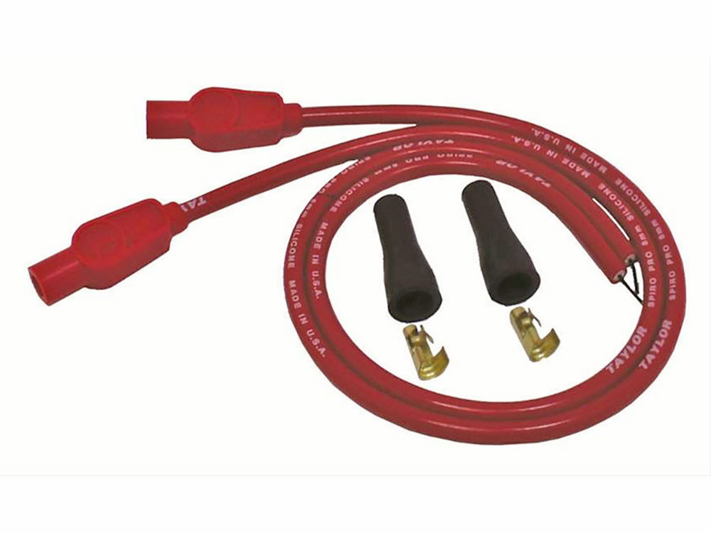8mm 24in. Universal Spark Plug Wire Set - Red. Fits Evolution Style Engines.