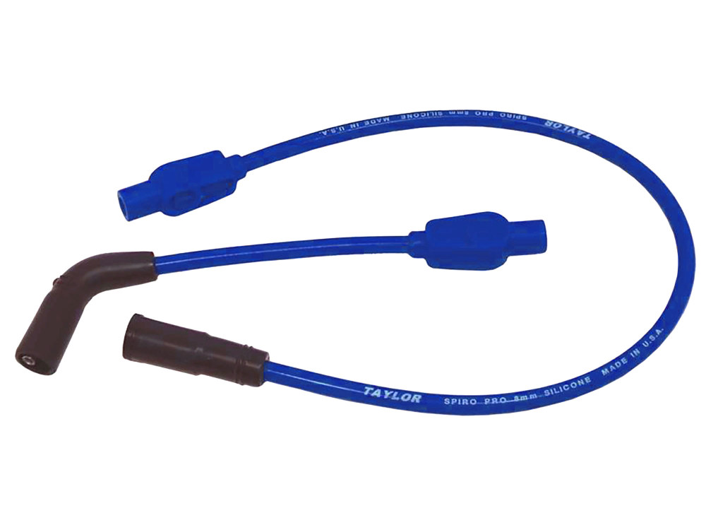 8mm Spark Plug Wire Set - Blue. Fits Touring 1999-2008 with Carb and Sportster 2007-2021.