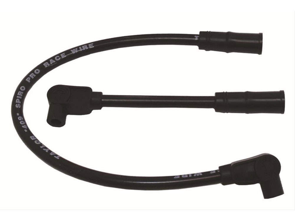 10.4mm Spark Plug Wire Set - Black. Fits Softail 2000-2017 and Dyna 1999-2017.