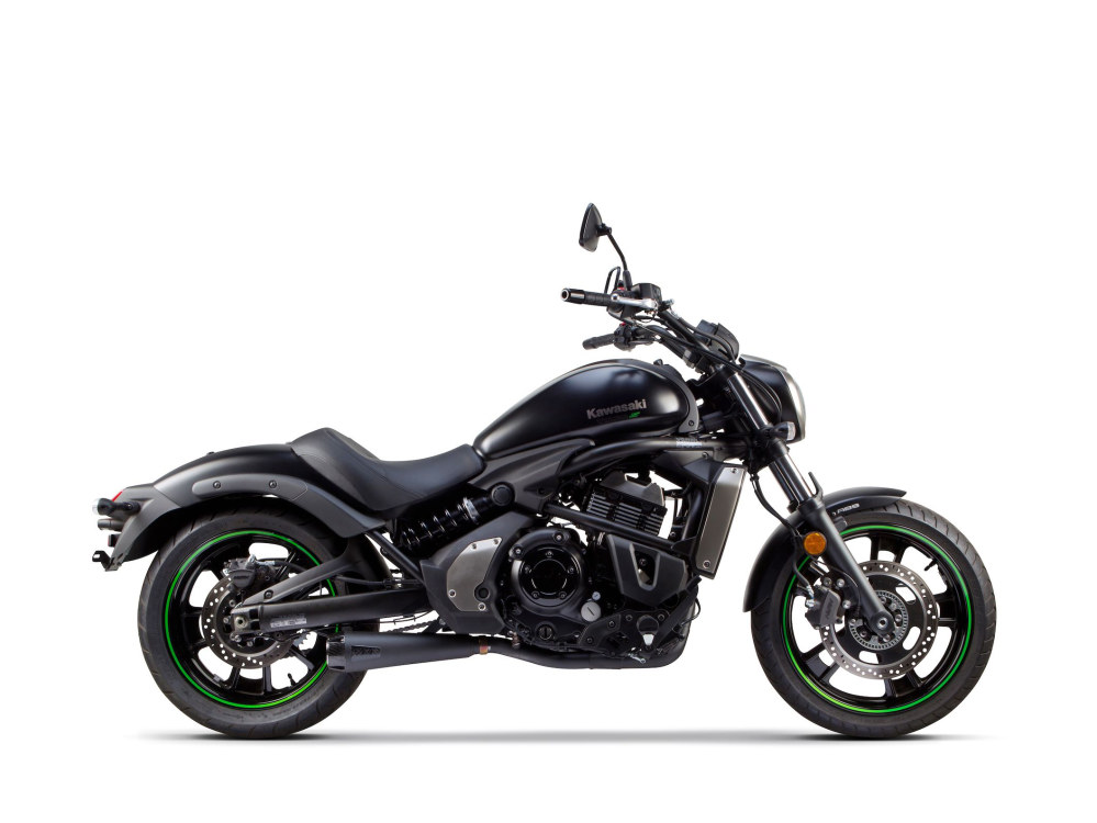 Comp-S 2-into-1 Exhaust - Stainless Steel with Carbon Fiber End Cap. Fits Kawasaki Vulcan 'S' 650cc 2015up.