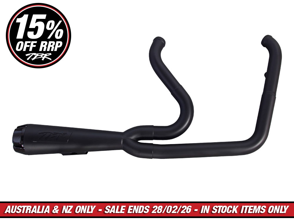 Comp-S 2-into-1 Exhaust - Black with Carbon Fiber End Cap. Fits Dyna 1991-2005.