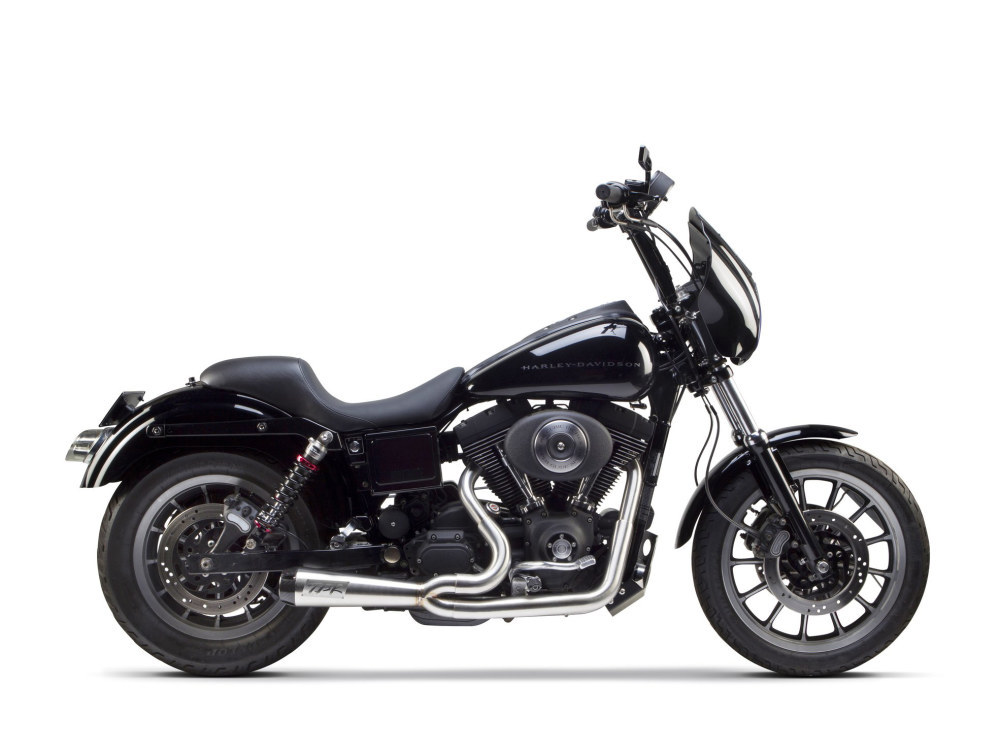 Comp-S 2-into-1 Exhaust - Stainless Steel with Carbon Fiber End Cap. Fits Dyna 1991-2005.