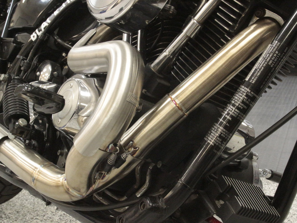Comp-S 2-into-1 Exhaust - Stainless Steel with Carbon Fiber End Cap. Fits FXR 1987-1994.