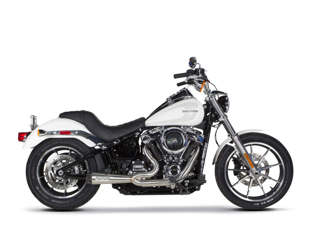 Comp-S 2-into-1 Exhaust - Stainless Steel with Carbon Fiber End Cap. Fits Softail 2018up with Non-240 Rear Tyre.