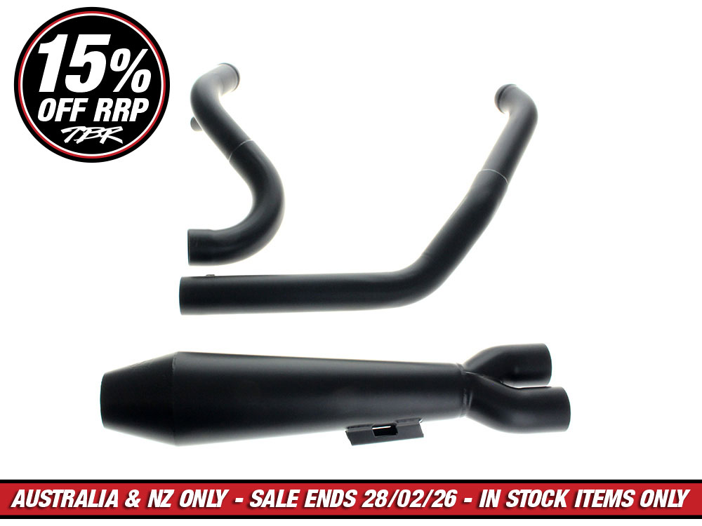 Megaphone Gen II 2-into-1 Exhaust - Black. Fits Touring 2017up