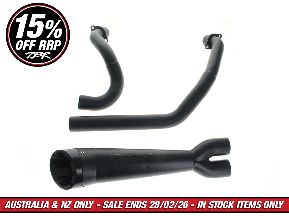 Shorty Turnout 2-into-1 Exhaust - Black. Fits Indian Cruiser 2022up