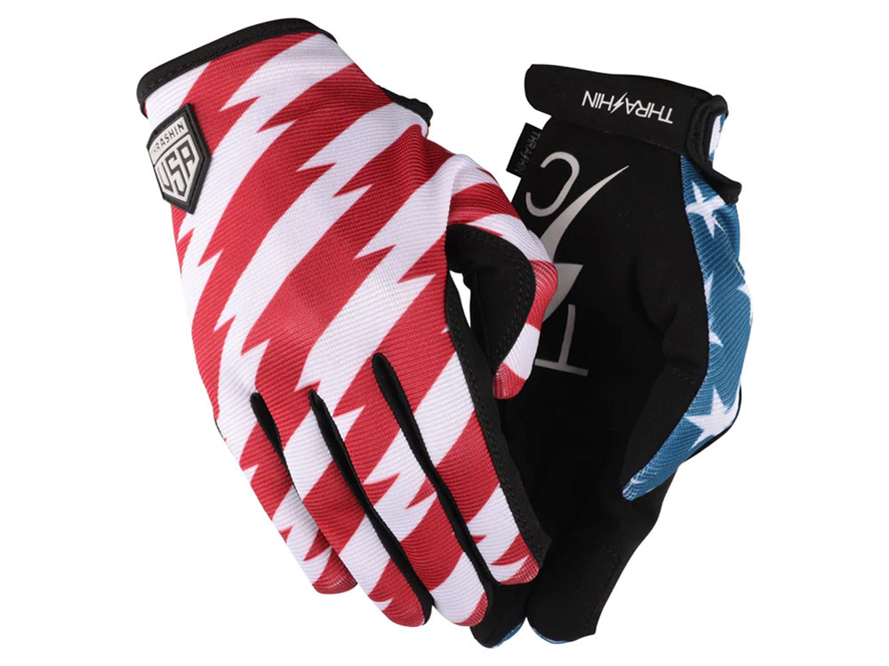 Red & Blue, Stars & Bolts Stealth Gloves – Size X-Large