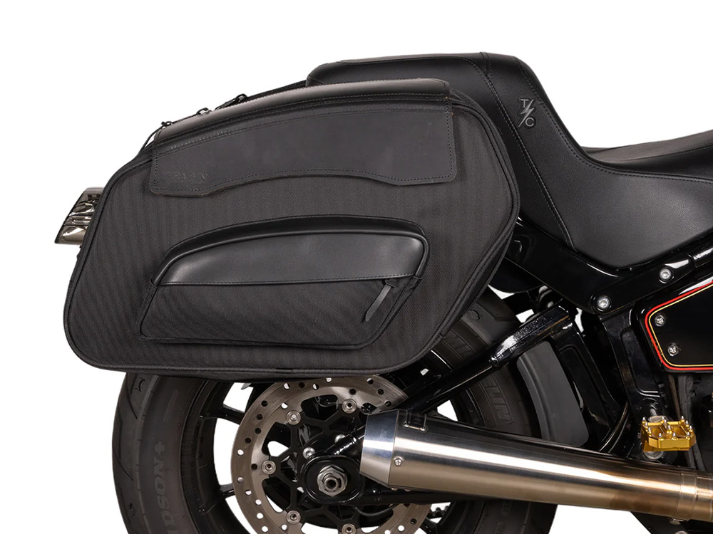Thrashin Supply Sport Saddlebags - Quick Detach. Fits Dyna 1996-2017 & 2018up Low Rider/S, Street Bob, Fat Bob, Fat Boy & Softail Standard.