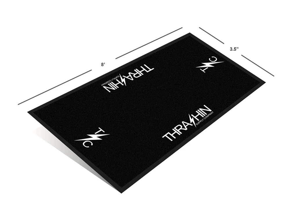 Thrashin Supply OG Logo - Carpeted Rubber Bike Mat - Thrashin Supply