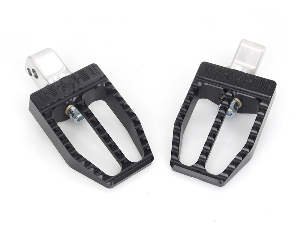 Militant Footpegs - Black. Fits Softail 2018up Rear Passenger