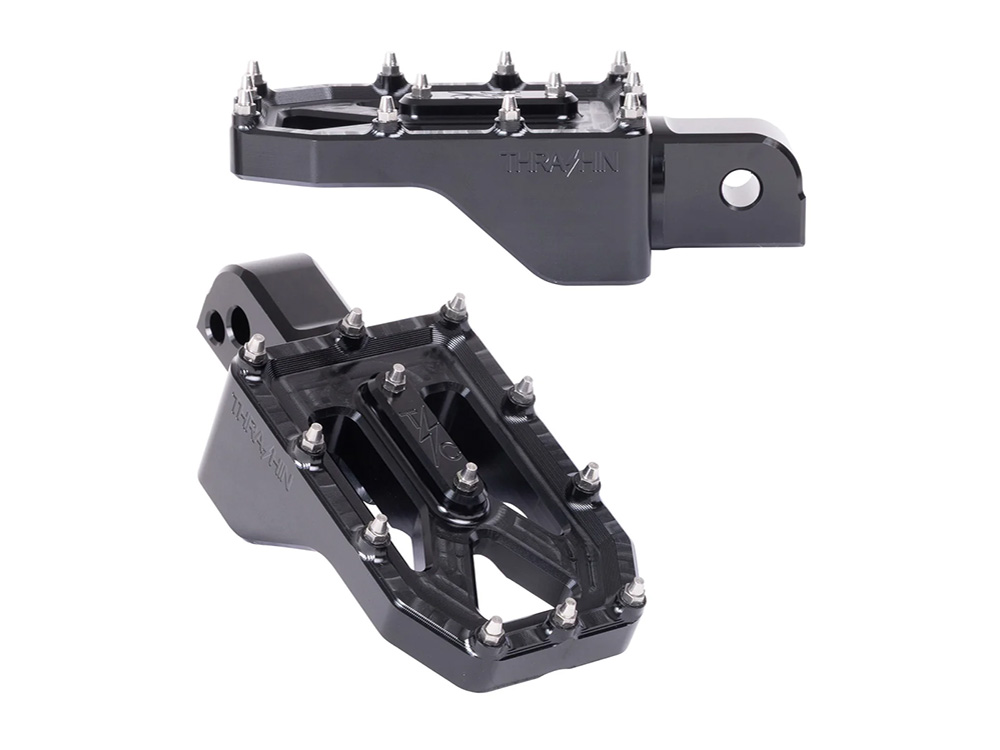 Aggressor Footpegs - Black. Fits Softail 2018up Rear Passenger