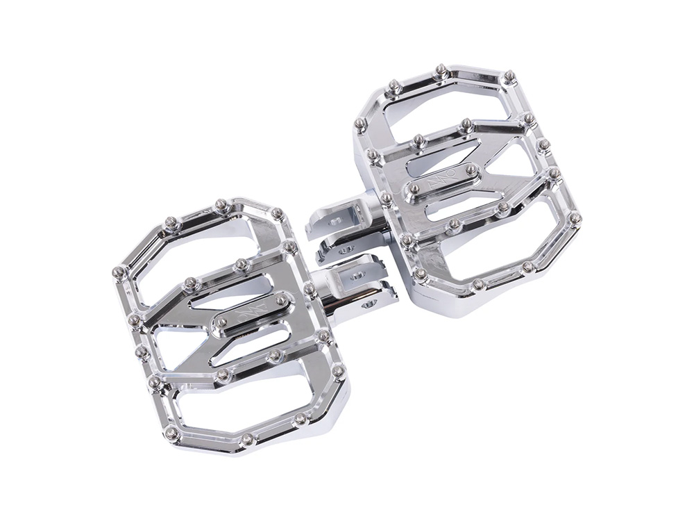 Aggressor Mini Floorboards - Chrome. Fits Softail 2018up Front Rider