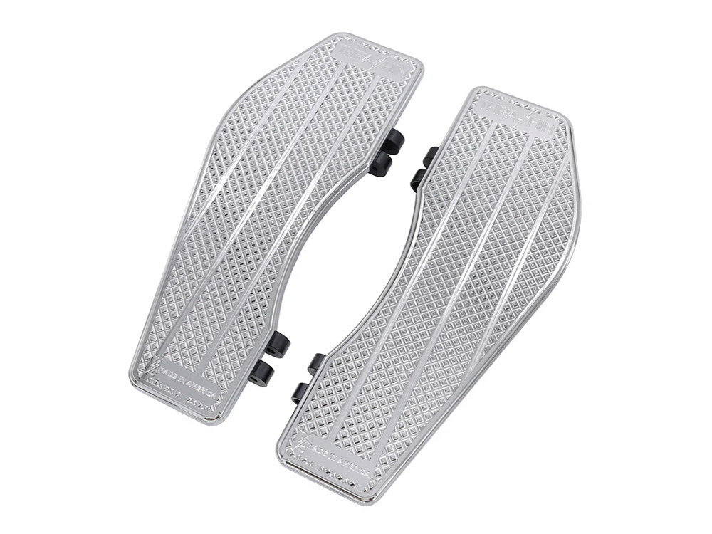 Bagger Rider Floorboards - Chrome. Fits Touring 1980up, FL Softail 1986-2017 & Dyna Switchback 2012-2016