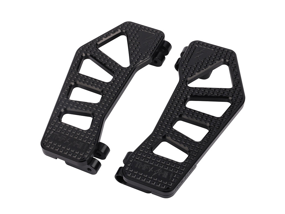 Black Apex Bagger Rider Floorboards. Fits Touring 1982up & FL Softail 1986-2017.