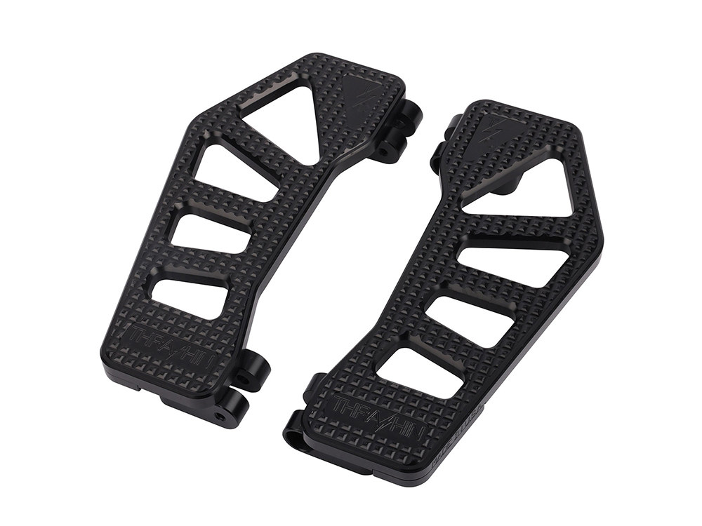 Black Apex Bagger Rider Floorboards. Fits Touring 1980up, FL Softail 1986-2017 & Dyna Switchback 2012-2016