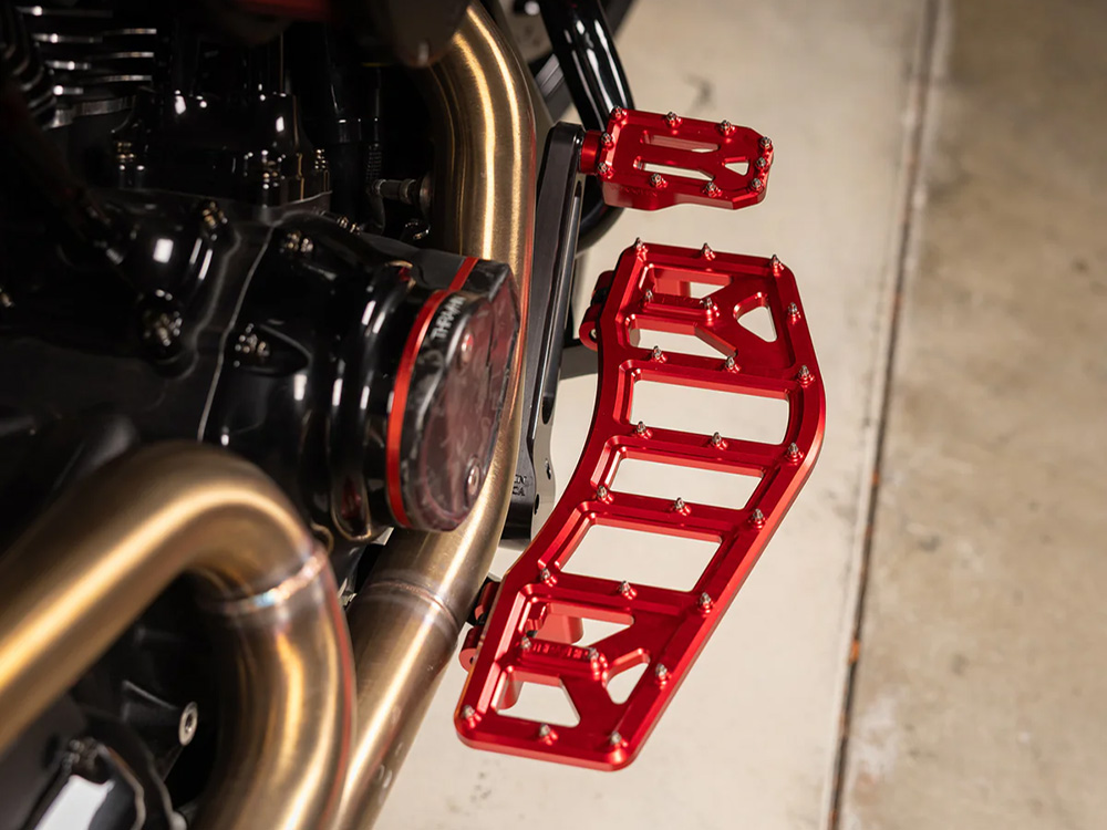 Thrashin Supply Aggressor Brake Arm Pedal – Red. Touring 2014up (Using Thrashin Brake Arms)