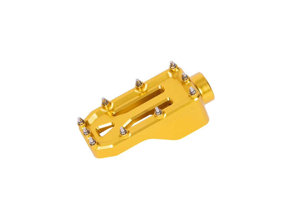 Aggressor Brake Arm Pedal - Gold. Touring 2014up (Using Thrashin Brake Arms)