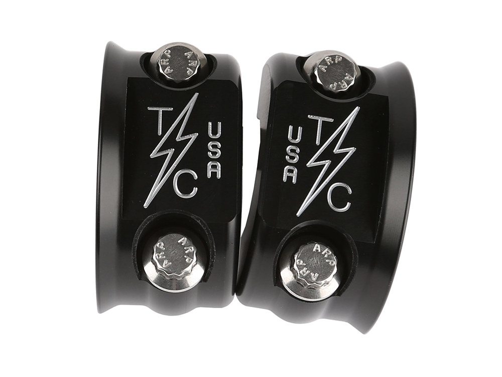 OG Clutch & Brake Perch Clamp - Twice Cut Black. Fits Softail 1984-2024, Dyna 1991-2017, Most Touring 1982-2024, Sportster 1982-2003 & FXR 1982-1994