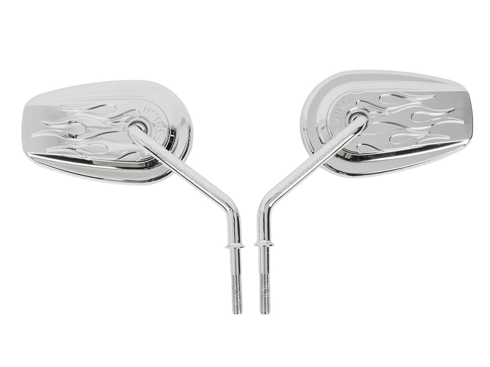 Thrashin Supply Billet Mini Mirrors Flame - Chrome