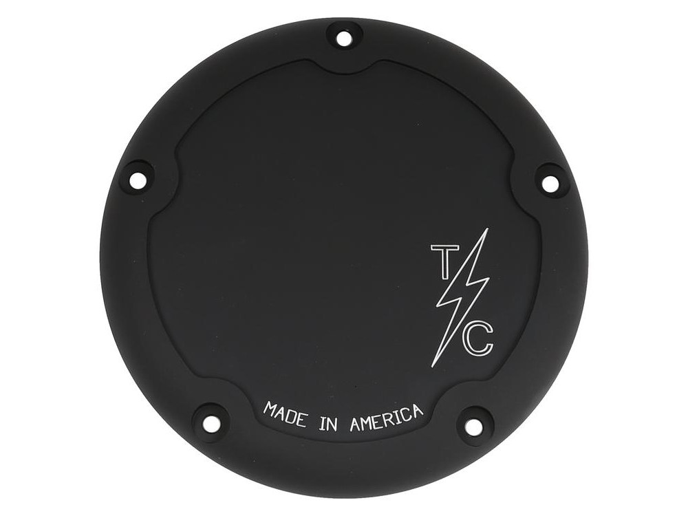 5-Hole Dished Billet Derby Cover – Black. Fits M8 Softail 2019up.