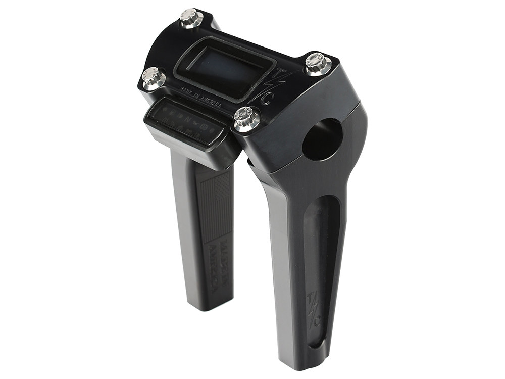 6in. Straight Thrashin Risers - Black. Fits Softail Street Bob, Low Rider ST, Standard & Breakout 2018-2024