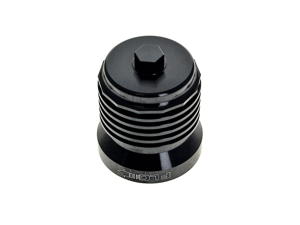 FLO Reusable Oil Filter - Black. Fits Milwaukee Eight 2017up, Twin Cam 1999-2017, Evolution 1984-1999 & Sportster 1984-2021