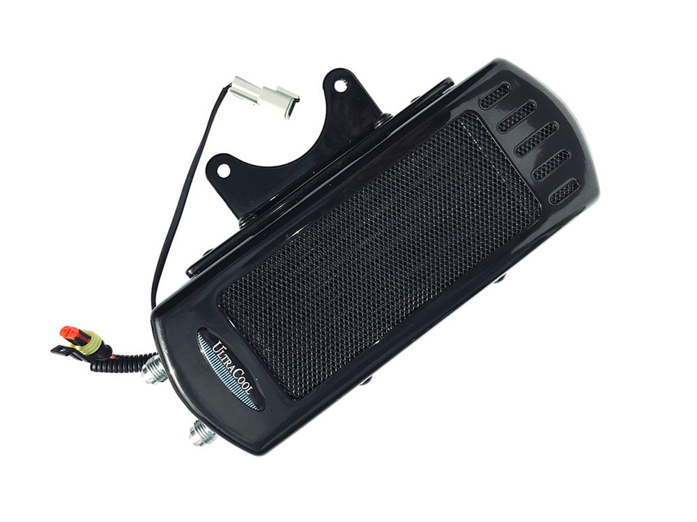 Fan Assisted Side Mount Oil Cooler Kit - Gloss Black. Fits Touring 2009-2016